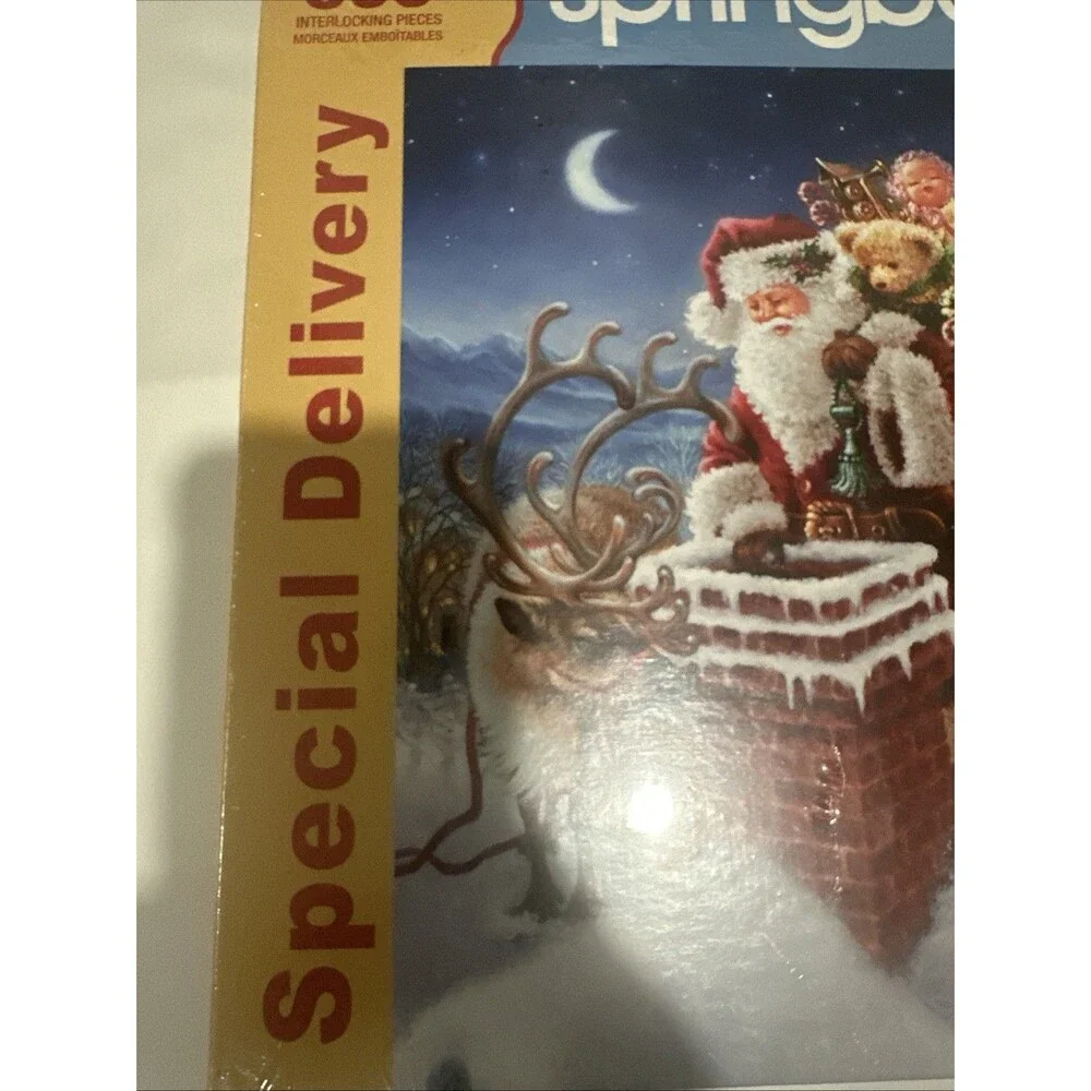 New Sprinbok 500 Psc Jigsaw Puzzle/Special Delivery/Santa/Chimney/Reindeer